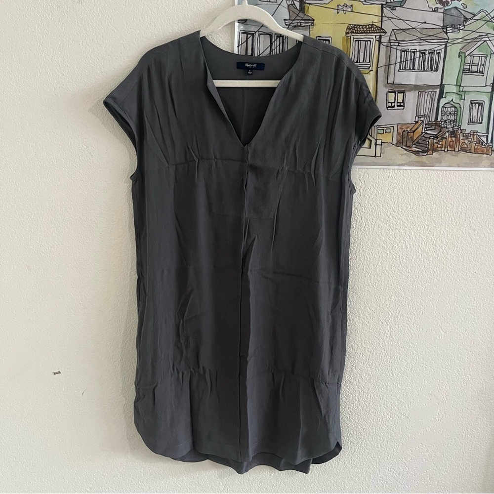 Madewell Charcoal Gray V-Neck Shift Tunic – Size S